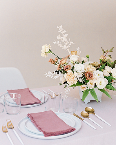 Blush wedding tablescape