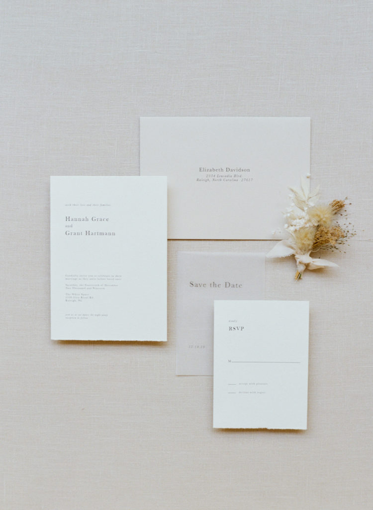 Simple wedding invitation suite
